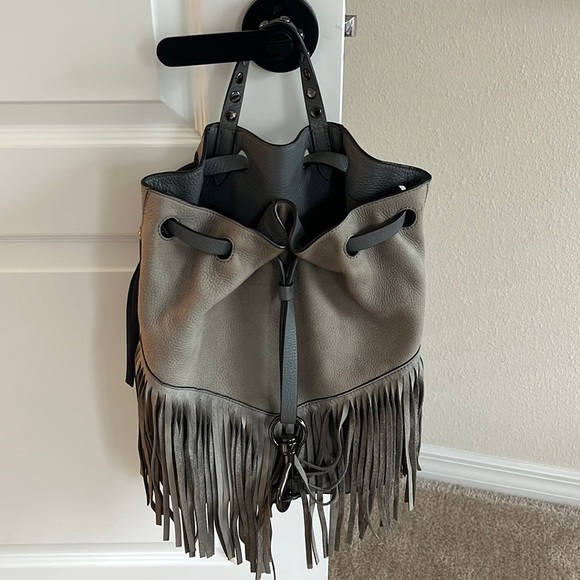Rebecca Minkoff Bags Rebecca Minkoff Fringe Backpack Gray Poshmark